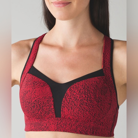 LULULEMON Ta Ta Tamer Power Luxtreme Spray Jacquard True Red Black (S) - Picture 3 of 10